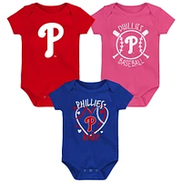 Infant Philadelphia Phillies Slide Home Three-Pack Bodysuit Set