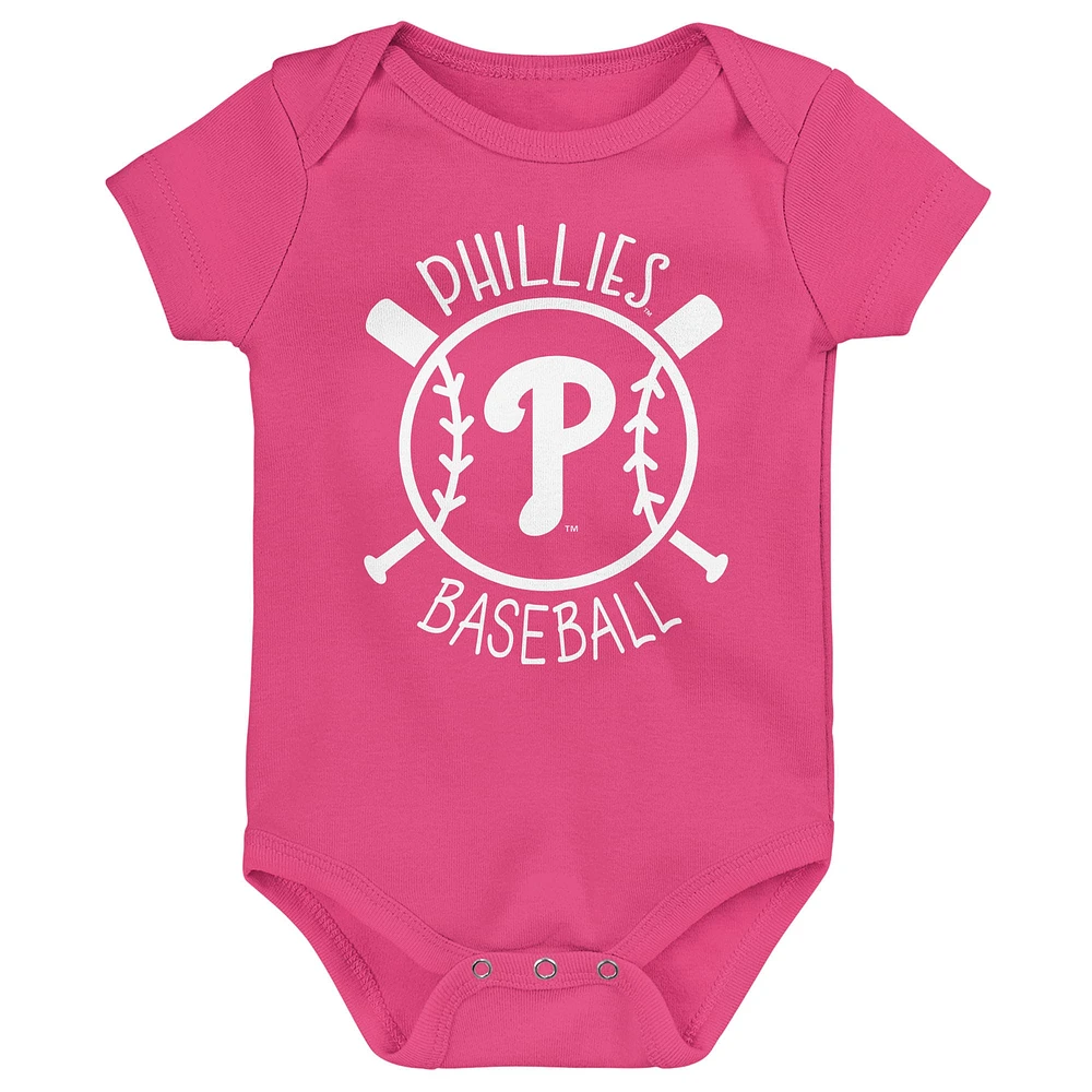 Infant Philadelphia Phillies Slide Home Three-Pack Bodysuit Set