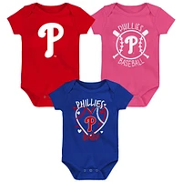 Infant Philadelphia Phillies Slide Home Three-Pack Bodysuit Set