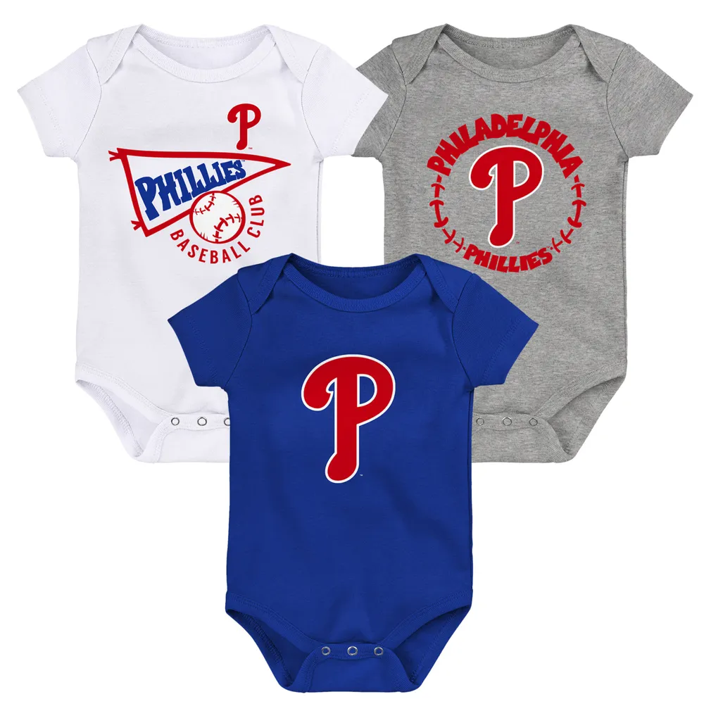 Outerstuff Infant Royal/White/Heather Gray Philadelphia Phillies Biggest  Little Fan 3-Pack Bodysuit Set