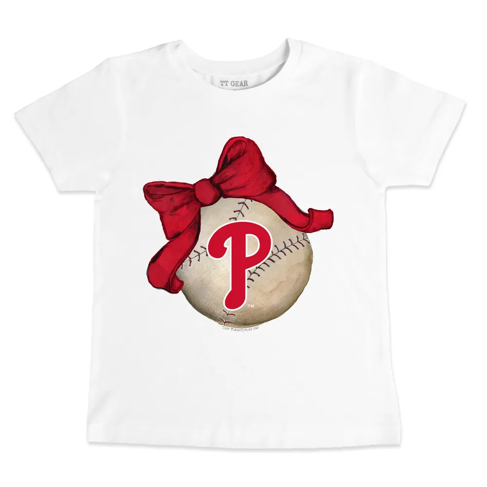 Lids Philadelphia Phillies Tiny Turnip Infant Baseball Bow T-Shirt - White