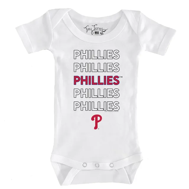 Girls Youth Tiny Turnip Red Philadelphia Phillies Baseball Bow