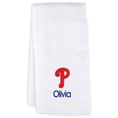 Philadelphia Phillies Infant Personalized Burp Cloth - White