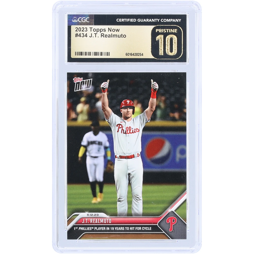 J.T. Realmuto Philadelphia Phillies 2023 Topps Now 1st Phillies Player In 19 Years To Hit For Cycle #434 CGC Authenticated Pristine 10 Card