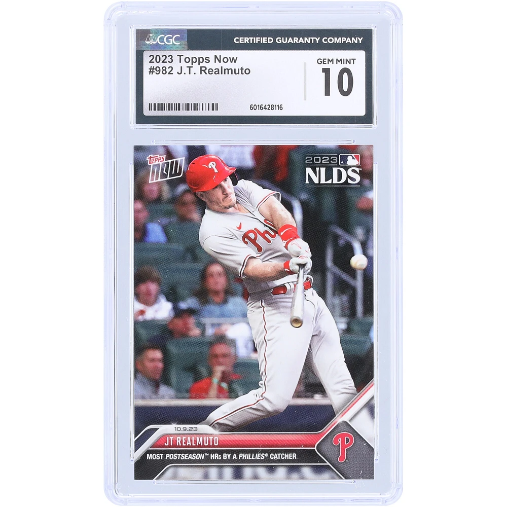 J.T. Realmuto Philadelphia Phillies 2023 Topps Now Most Postseason HRs By A Phillies Catcher #982 CGC Authenticated 10 Card
