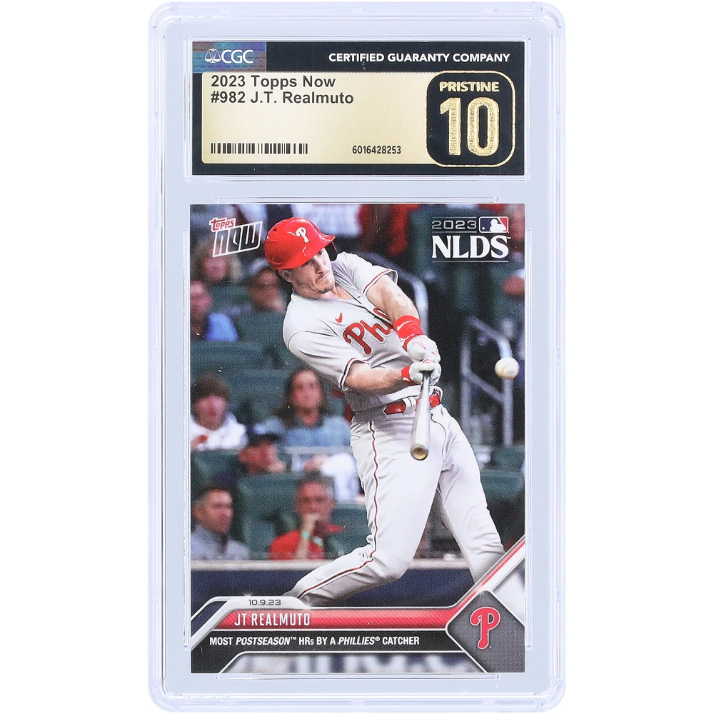 J.T. Realmuto Philadelphia Phillies 2023 Topps Now Most Postseason HRs By A Phillies Catcher #982 CGC Authenticated Pristine 10 Card