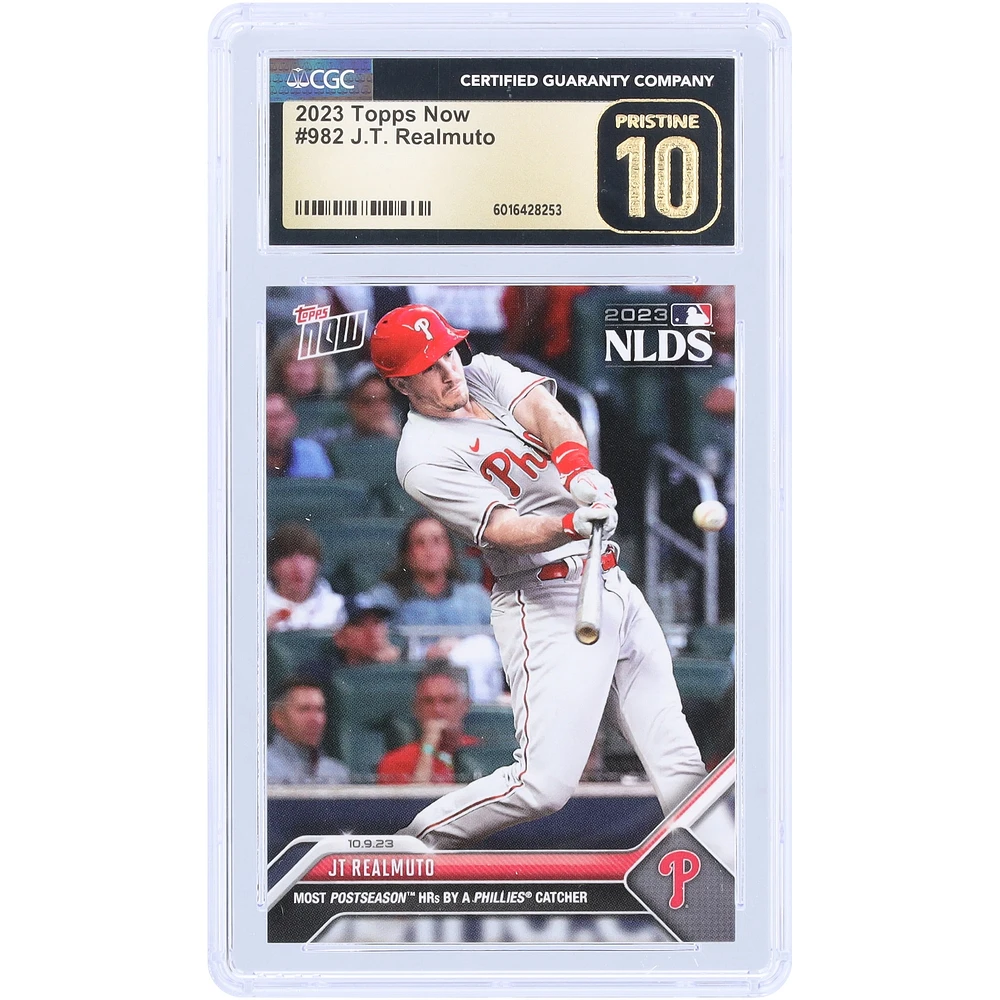 J.T. Realmuto Philadelphia Phillies 2023 Topps Now Most Postseason HRs By A Phillies Catcher #982 CGC Authenticated Pristine 10 Card