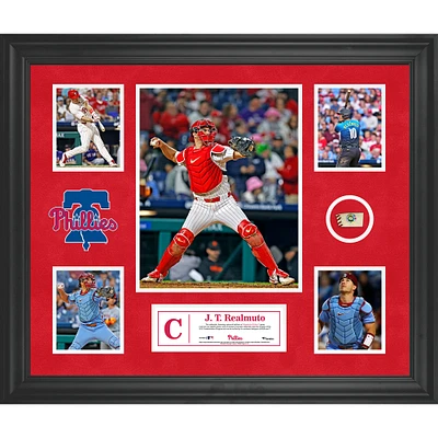 J.T. Realmuto Philadelphia Phillies Framed 5-Photo Collage with a Piece of Game-Used Ball