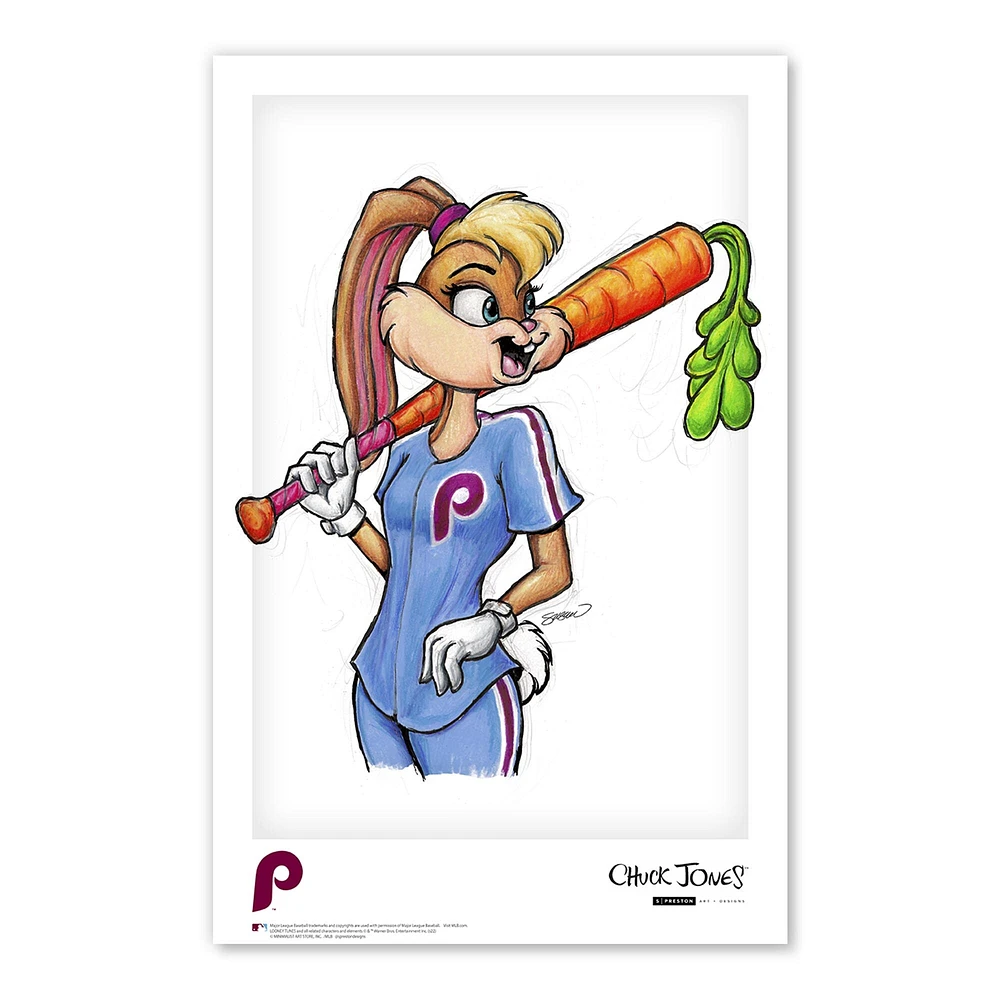 Lola Bunny Phillies de Philadelphie 11"x 17" Looney Tunes affiche imprimée