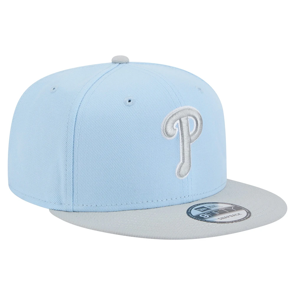 Man's New Era Light Blue/Gray Philadelphia Phillies 2-Tone Color Pack 9FIFTY Snapback Hat