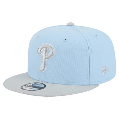 Man's New Era Light Blue/Gray Philadelphia Phillies 2-Tone Color Pack 9FIFTY Snapback Hat