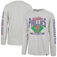 T-shirt à manches longues Franklin gris vieilli pour homme '47 Philadelphia Phillies Big & Tall