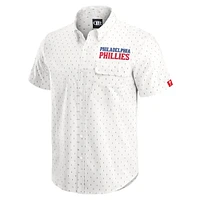 Haut boutonné imprimé crème pour homme de la collection Darius Rucker par Fanatics, motif Philadelphia Phillies