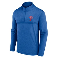Men's Fanatics  Heather Royal Philadelphia Phillies Head-to-Head Quarter-Zip Pullover