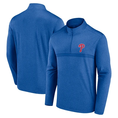 Men's Fanatics  Heather Royal Philadelphia Phillies Head-to-Head Quarter-Zip Pullover