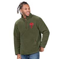 Veste polaire à fermeture éclair quart de tour Everest des Philadelphia Phillies G-III Sports by Carl Banks pour homme, vert chasseur