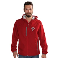 Men's G-III Sports by Carl Banks  Red Philadelphia Phillies Double Play Hooded Lightweight Full-Zip Jacket