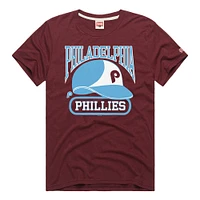 Men's Homage  Maroon Philadelphia Phillies Hyper Local Tri-Blend T-Shirt