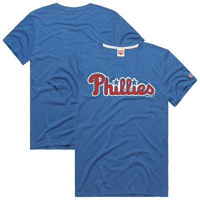 Men's Homage  Royal Philadelphia Phillies Hyper Local Tri-Blend T-Shirt