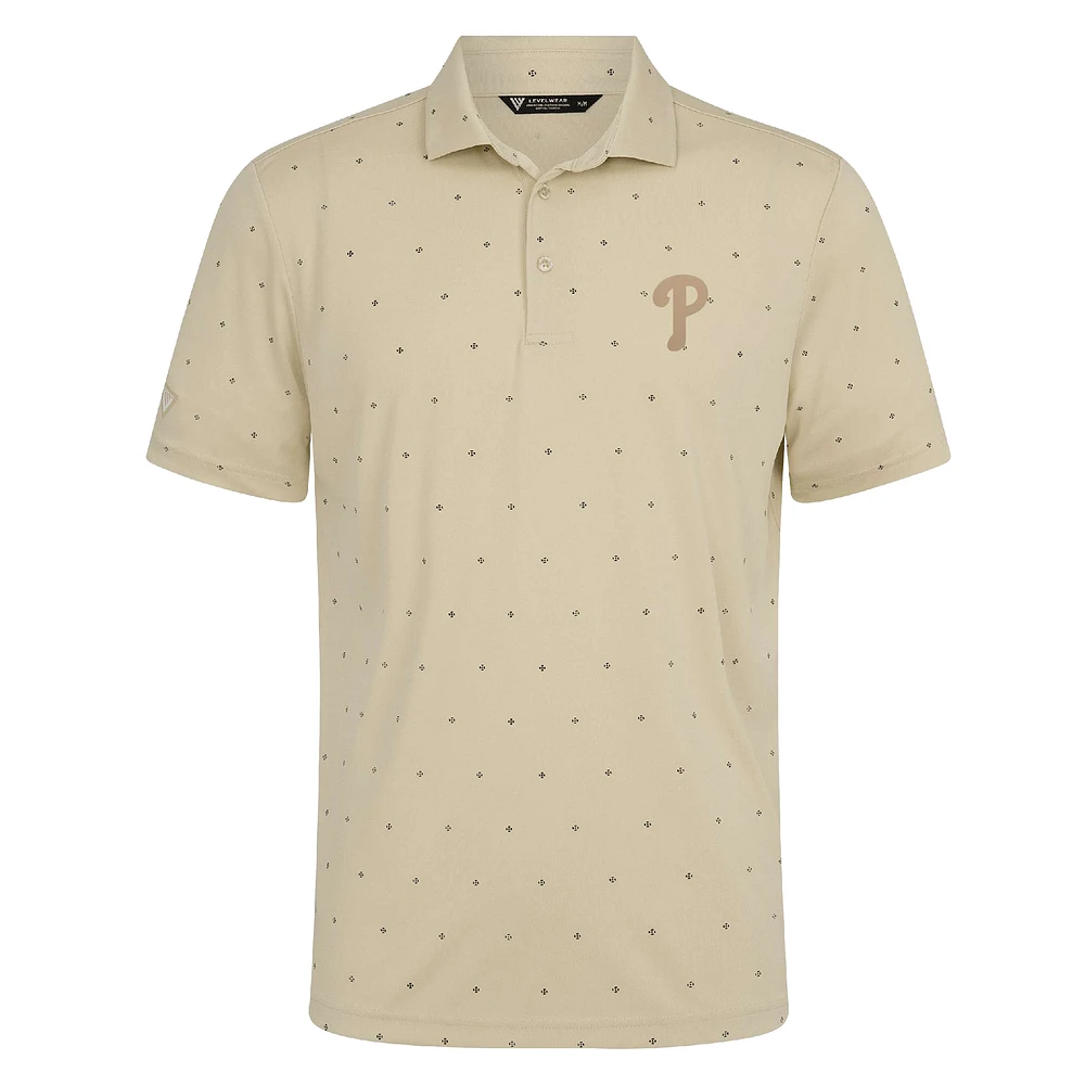 Men's Levelwear  Cream Philadelphia Phillies Vision Polo