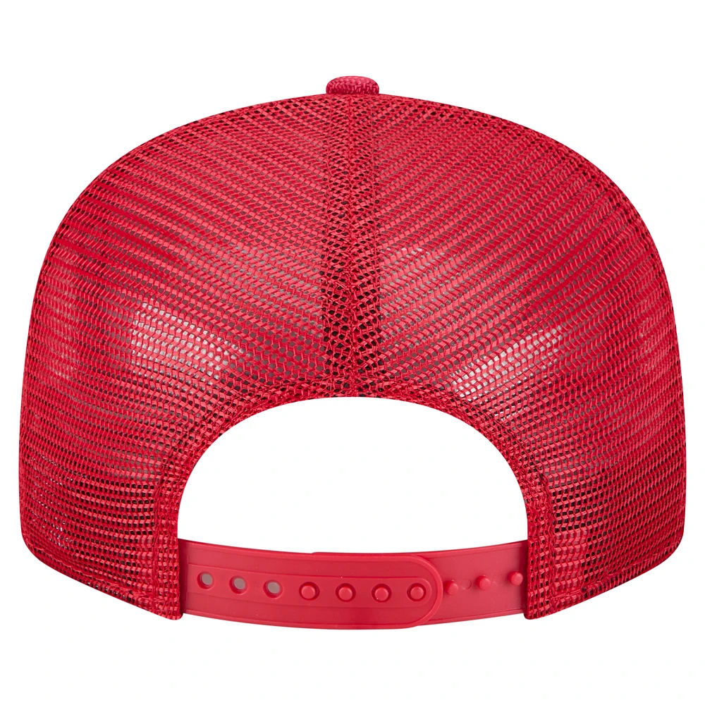 Men's New Era  Red Philadelphia Phillies Split Panel 9FIFTY Trucker Snapback