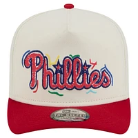 Men's New Era  White Philadelphia Phillies Team Scribble Golfer Adjustable Hat
