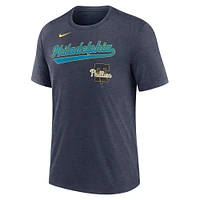 Men's Nike  Heather Navy Philadelphia Phillies 2025 City Connect Performance Tri-Blend T-Shirt