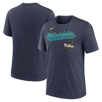 Men's Nike  Heather Navy Philadelphia Phillies 2025 City Connect Performance Tri-Blend T-Shirt