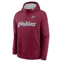 Men's Nike  Maroon Philadelphia Phillies Rewind Club Logo Pullover Hoodie