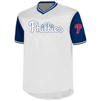 T-shirt à col en V Birdeye pour homme avec nom et numéro Big & Tall des Philadelphia Phillies, profil Bryce Harper, blanc