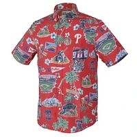 Men's Reyn Spooner  Red Philadelphia Phillies Scenic Tri-Blend Button-Down Shirt