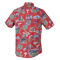 Men's Reyn Spooner  Red Philadelphia Phillies Scenic Tri-Blend Button-Down Shirt