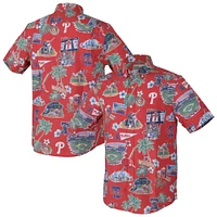 Men's Reyn Spooner  Red Philadelphia Phillies Scenic Tri-Blend Button-Down Shirt