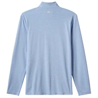 Men's TravisMathew  Light Blue Philadelphia Phillies Time to Tailgate Tri-Blend Quarter-Zip Pullover