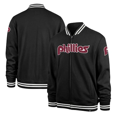 Veste de survêtement entièrement zippée '47 Philadelphia Phillies Wax Pack Pro Camden noire pour hommes