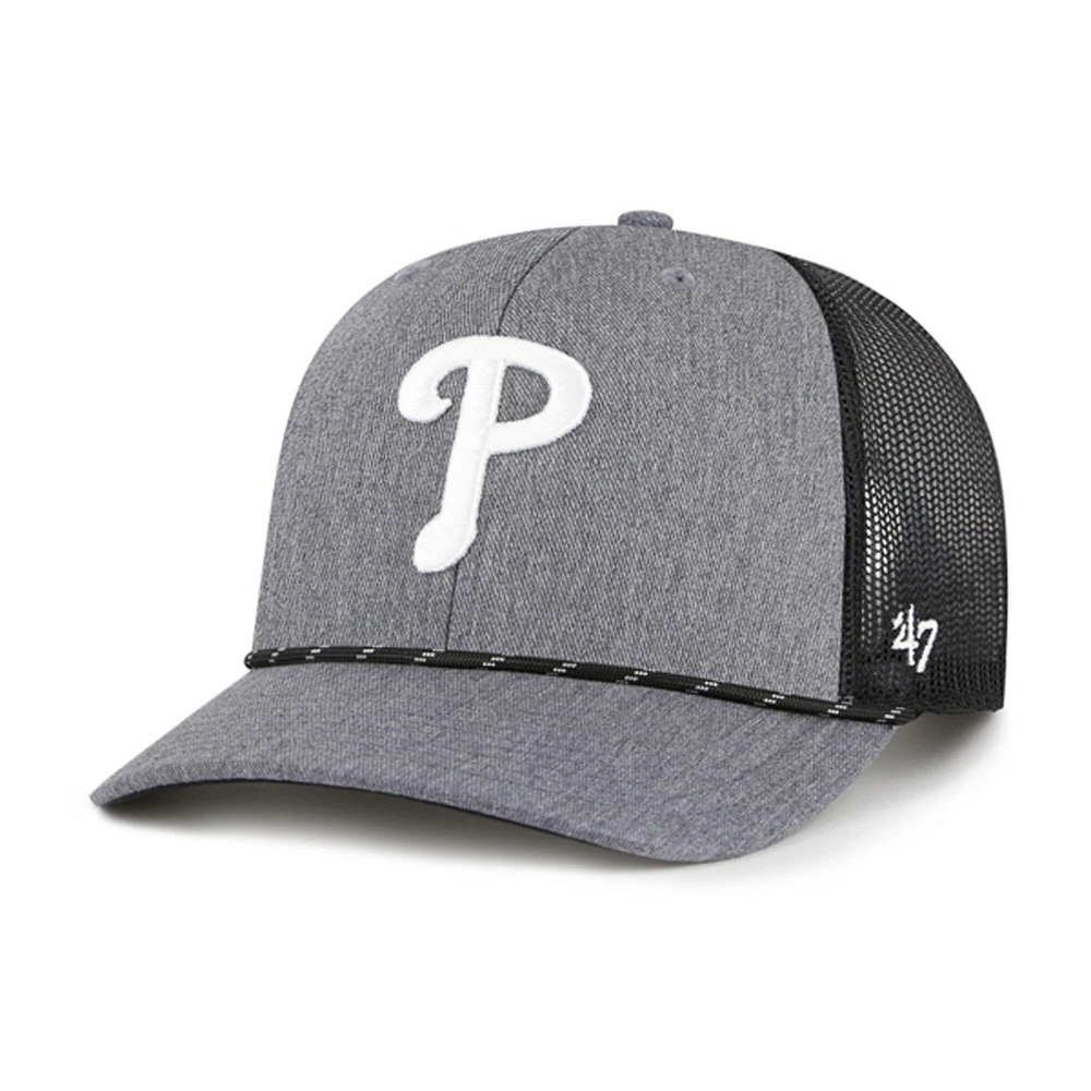 Casquette ajustable en corde de carbone des Philadelphia Phillies '47 pour homme, couleur anthracite