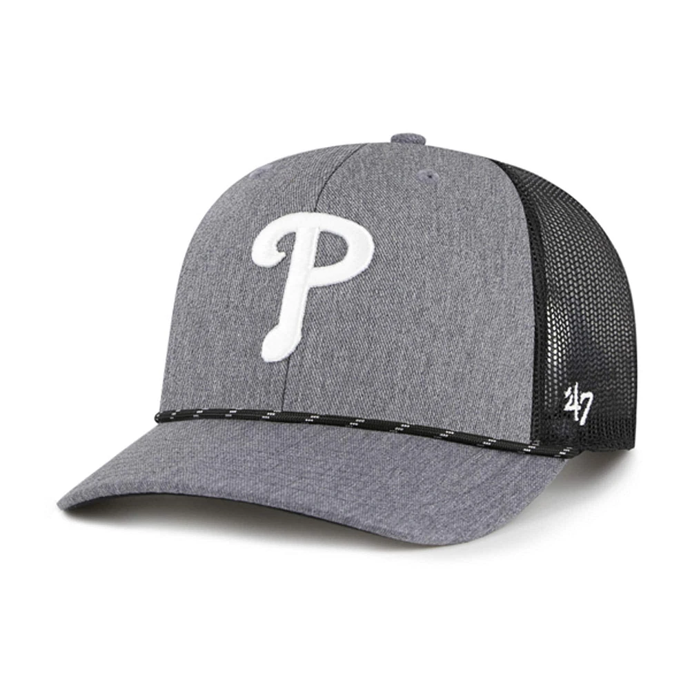 Casquette ajustable en corde de carbone des Philadelphia Phillies '47 pour homme, couleur anthracite