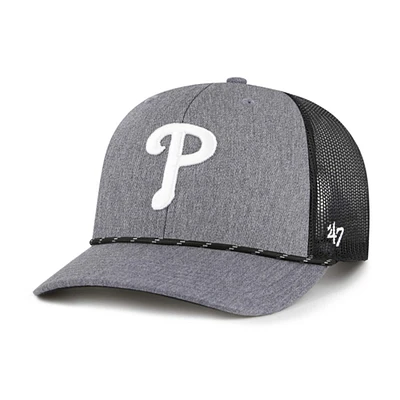 Casquette ajustable en corde de carbone des Philadelphia Phillies '47 pour homme, couleur anthracite