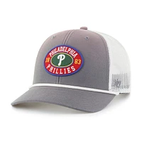Casquette ajustable Tide Sweep Rope Trucker '47 gris/blanc pour homme des Philadelphia Phillies