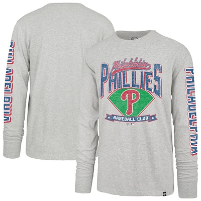 Men's '47 Gray Philadelphia Phillies Fair Ball Franklin Long Sleeve T-Shirt