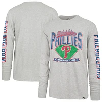 Men's '47 Gray Philadelphia Phillies Fair Ball Franklin Long Sleeve T-Shirt