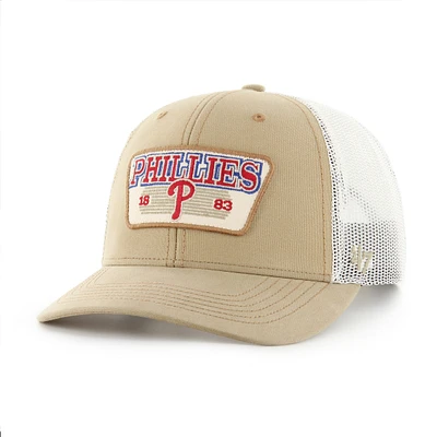 Casquette ajustable Ridgewood Trucker '47 Khaki pour homme des Philadelphia Phillies