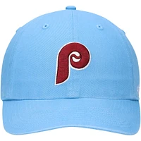 Men's '47 Light Blue Philadelphia Phillies Logo Cooperstown Collection Clean Up Adjustable Hat