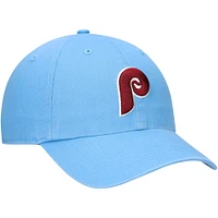 Men's '47 Light Blue Philadelphia Phillies Logo Cooperstown Collection Clean Up Adjustable Hat