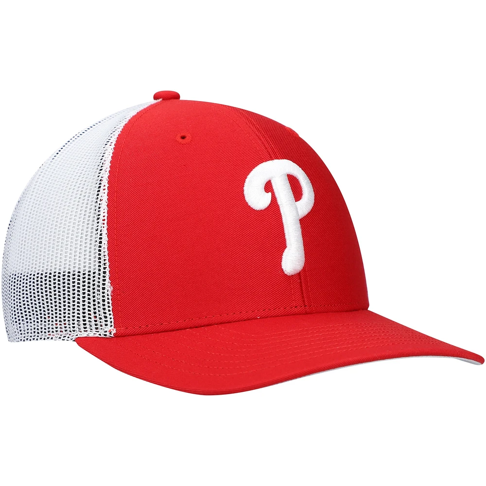 Men's '47 Red/White Philadelphia Phillies Primary Logo Trucker Snapback Hat