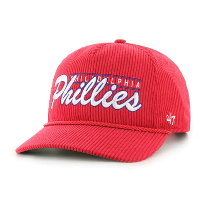 Casquette ajustable en velours côtelé rouge Philadelphia Phillies '47 pour homme