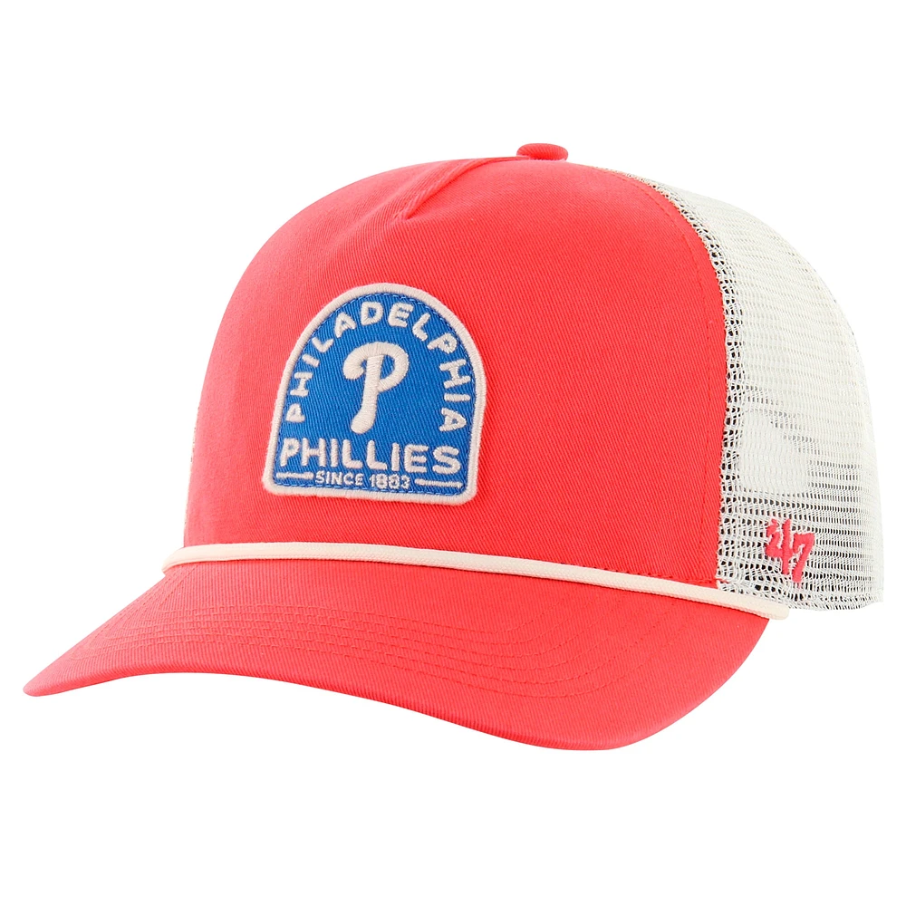 Casquette réglable '47 pour hommes des Phillies de Philadelphie Cypress Trucker Hitch rouge