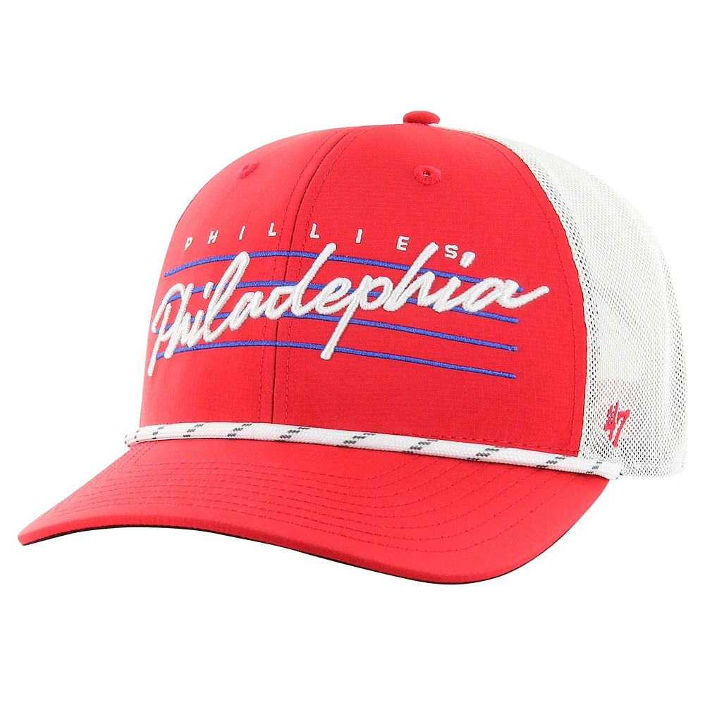 Men's '47 Red Philadelphia Phillies Downburst Trucker Adjustable Hat