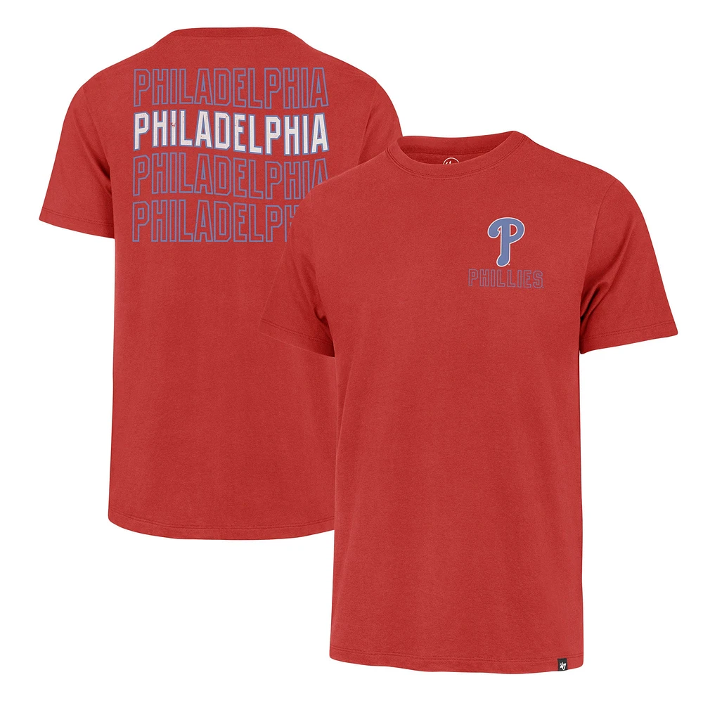 T-shirt rouge '47 des Phillies de Philadelphie Hang Back Franklin pour hommes