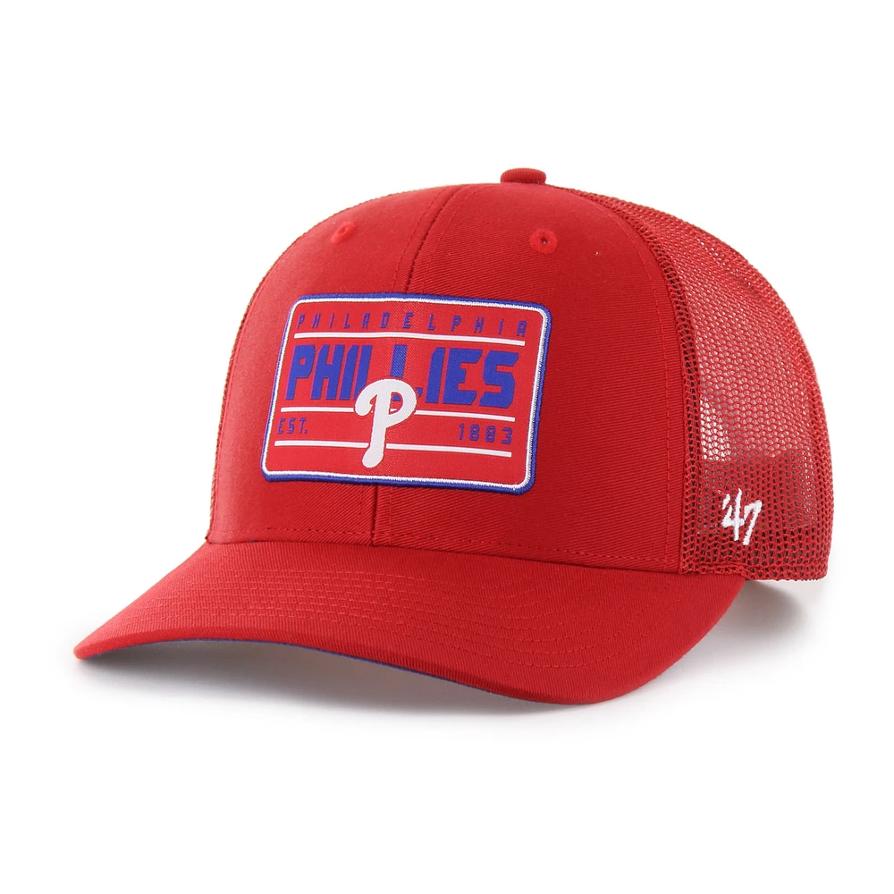 Casquette ajustable Hardline Trucker rouge '47 pour homme des Philadelphia Phillies